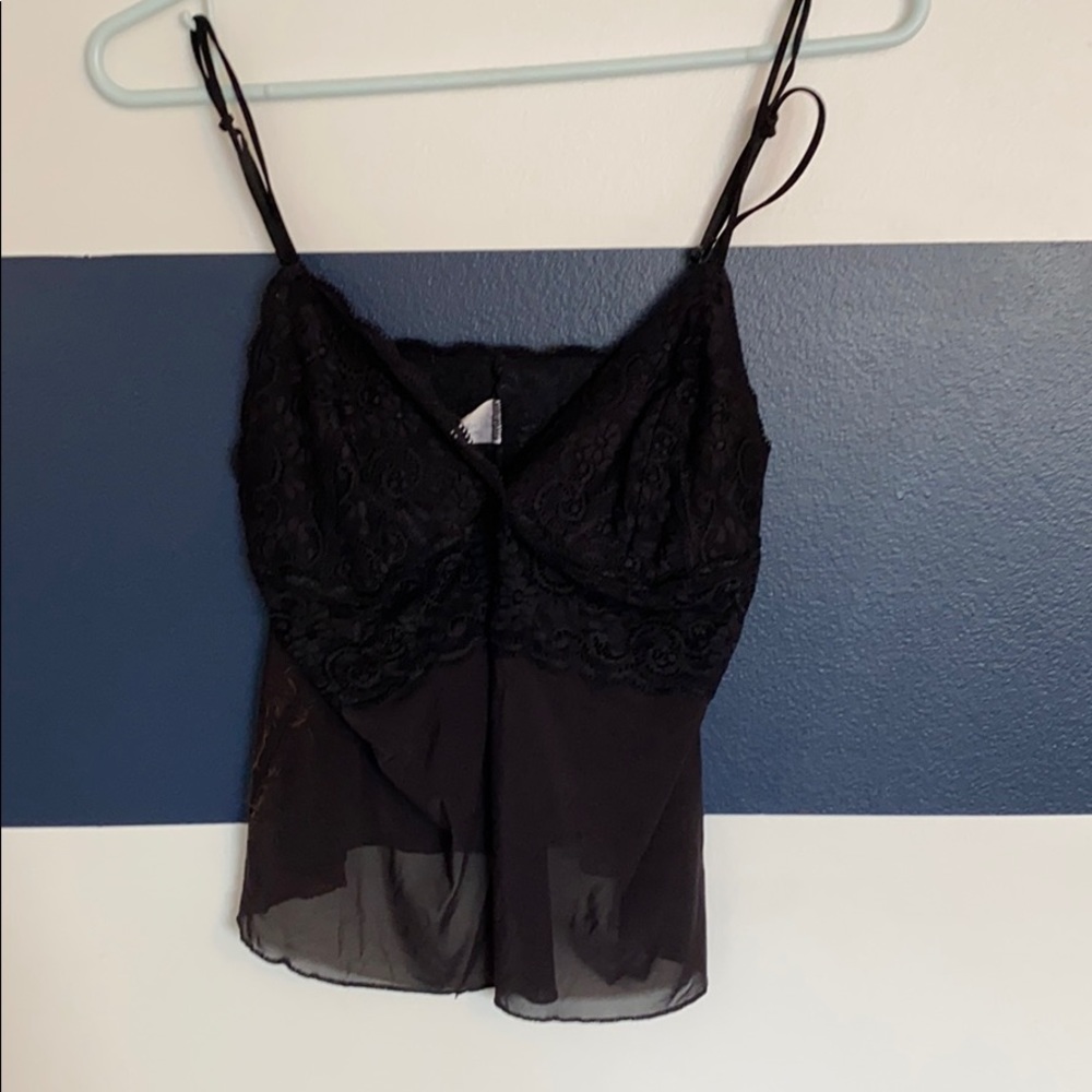 Lace see thru crop
